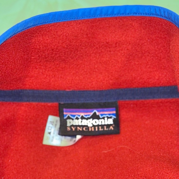 🔥 PATAGONIA synchilla reb blue pullover jacket men’s fleece pullover size large - Picture 9 of 13